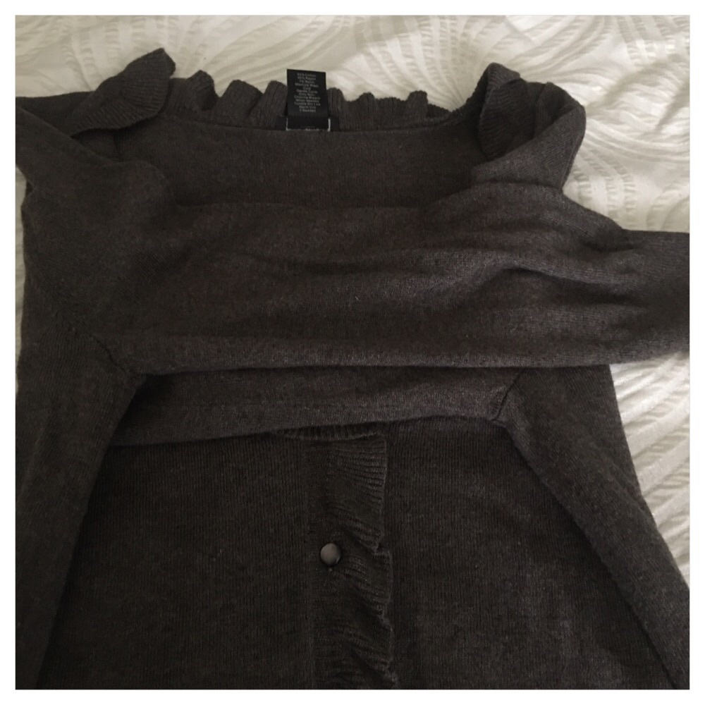 Ann Taylor Ruffle Trim Cardigan - Picture 8 of 9